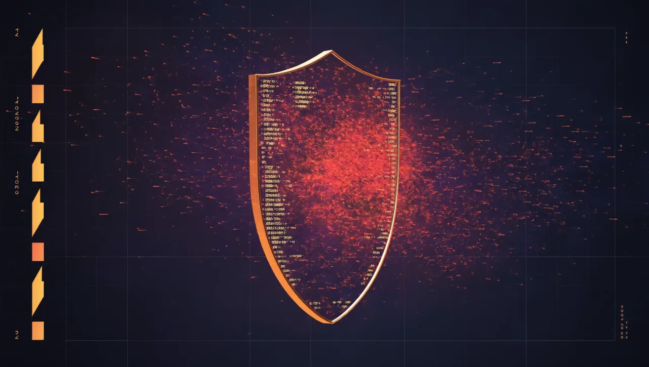 DDoS 공격을 막는 디지털 보안 방패 개념